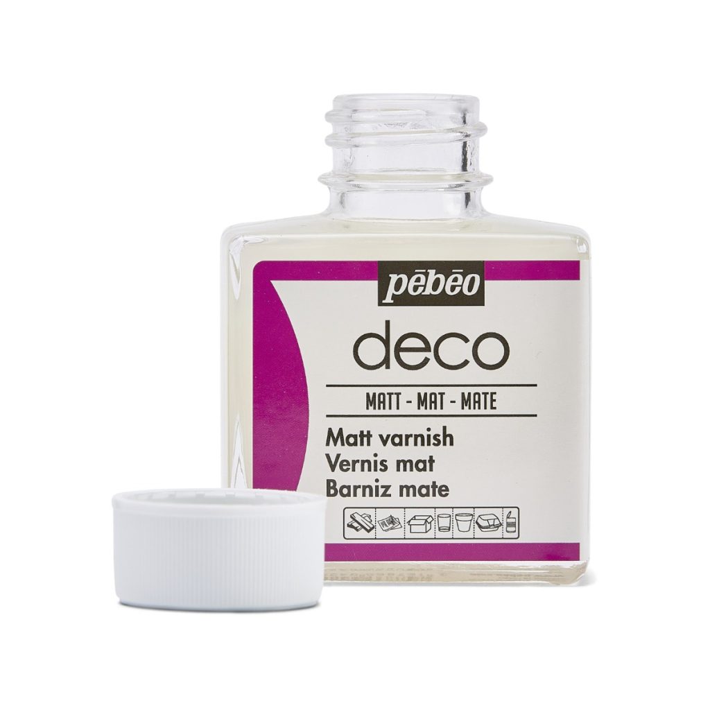 Pébéo DECO AUXILIAIRES 75 ML VERNIS A L'EAU MAT Bouchon ouvert