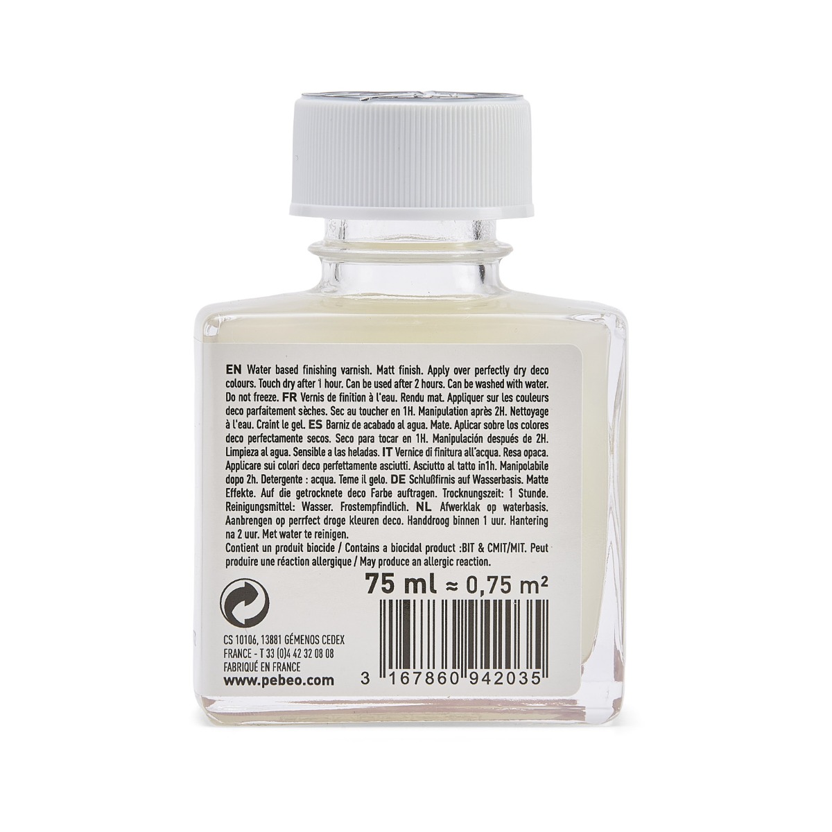 Pébéo DECO AUXILIAIRES 75 ML VERNIS A L'EAU MAT Vue de dos