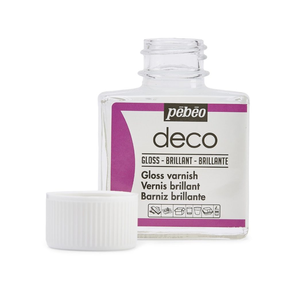 Pébéo DECO AUXILIAIRES 75 ML VERNIS A L'EAU BRILLANT Bouchon ouvert