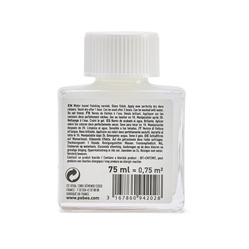 Pébéo DECO AUXILIAIRES 75 ML VERNIS A L'EAU BRILLANT Vue de dos