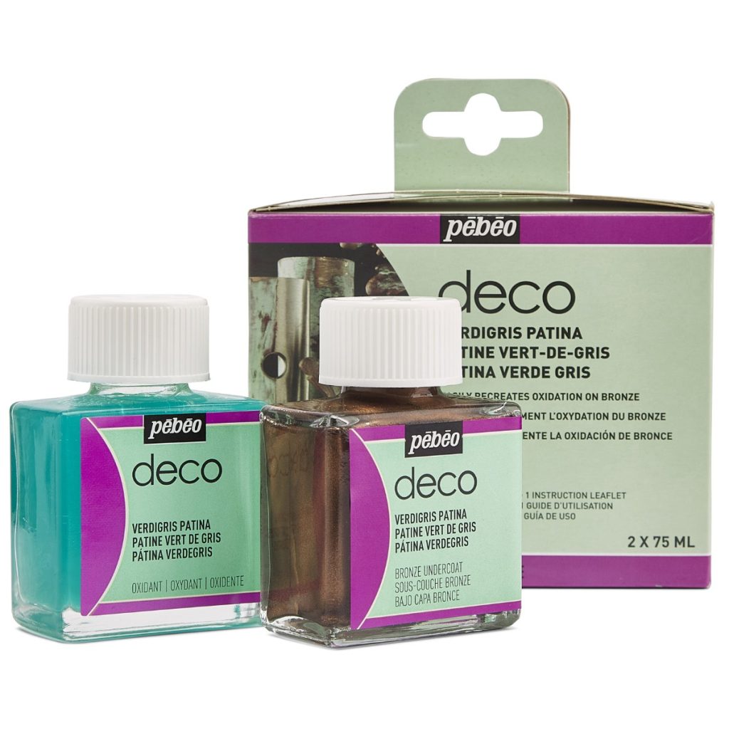 Pébéo DECO AUXILIAIRES KIT PATINE VERT DE GRIS Boîte ouverte