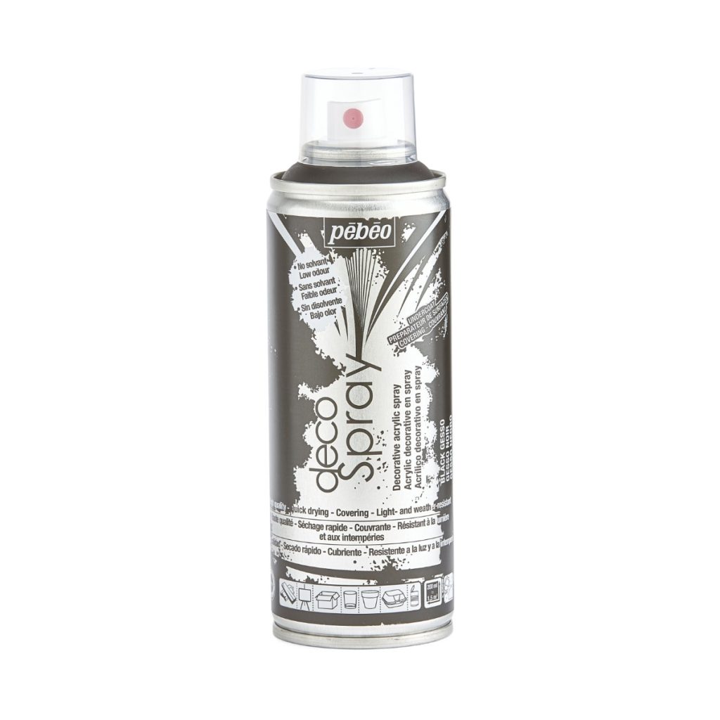 Pébéo Gesso en spray DECOSPRAY 200 ML PREPARATEUR DE SURFACES GESSO NOIR Vue de face