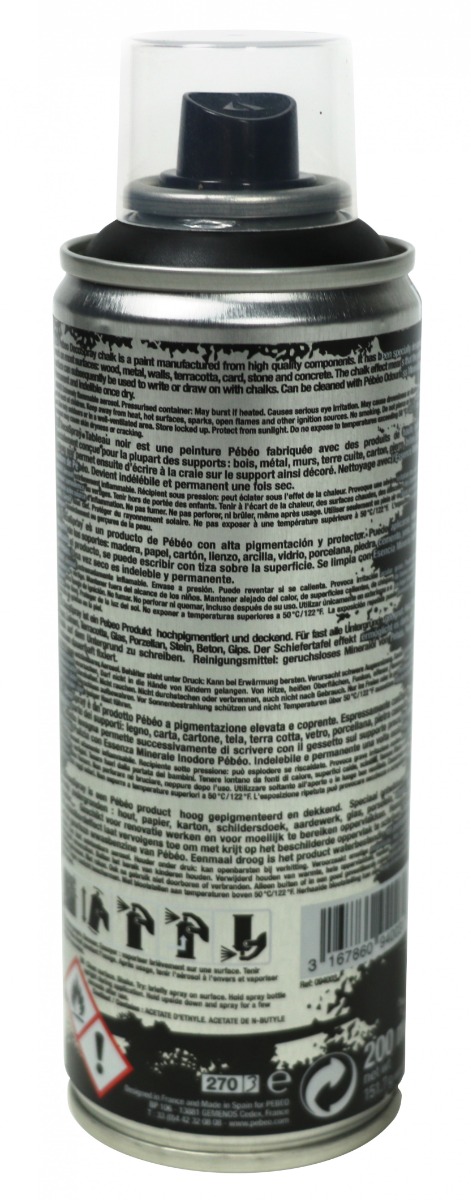 Pébéo Peinture Acrylique en Spray DECOSPRAY 200 ML EFFET ARDOISE Vue de dos