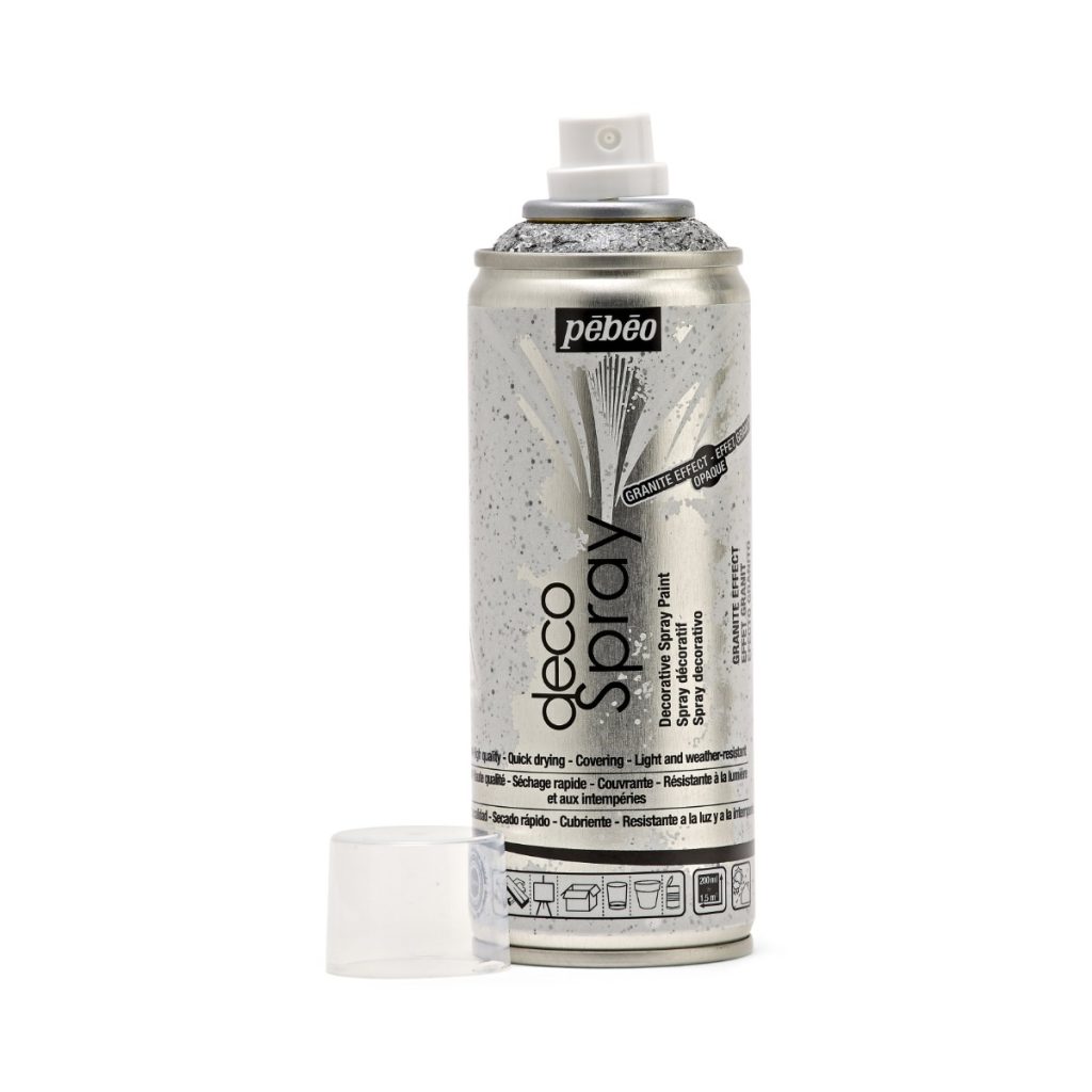 Pébéo Peinture Acrylique en Spray DECOSPRAY 200 ML EFFET PIERRE Bouchon ouvert
