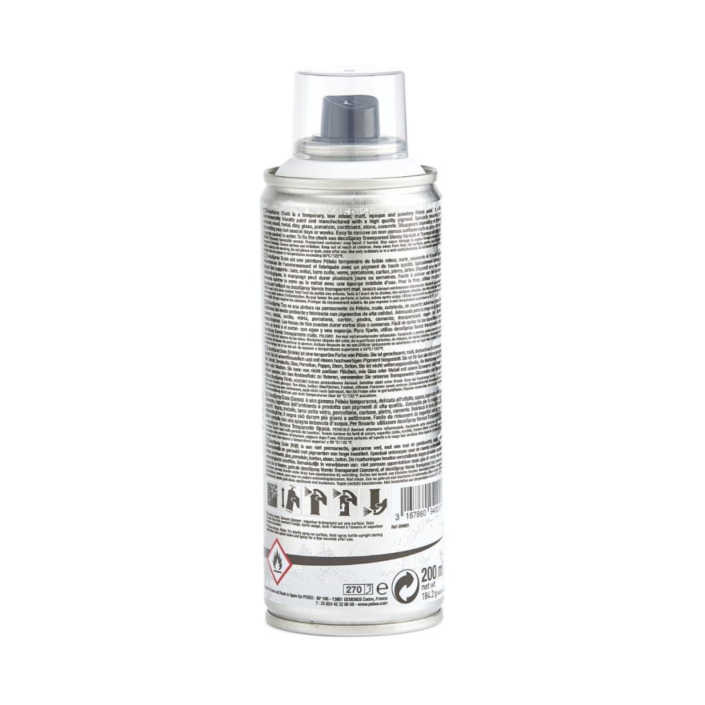 Pébéo Peinture Acrylique en Spray DECOSPRAY 200 ML EFFET CRAIE Vue de dos