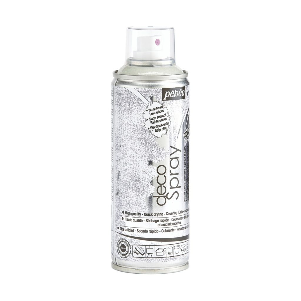 Pébéo Peinture Acrylique en Spray DECOSPRAY 200 ML ARGENT PAILLETE Vue de droite