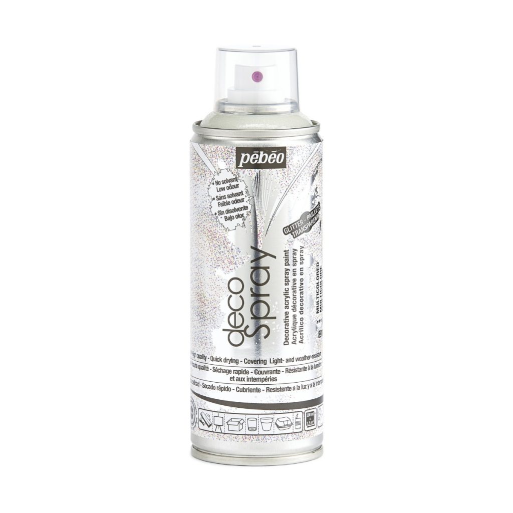 Pébéo Peinture Acrylique en Spray DECOSPRAY PAILLETÉ 200 ML MULTICOLORE PAILLETTE Vue de face
