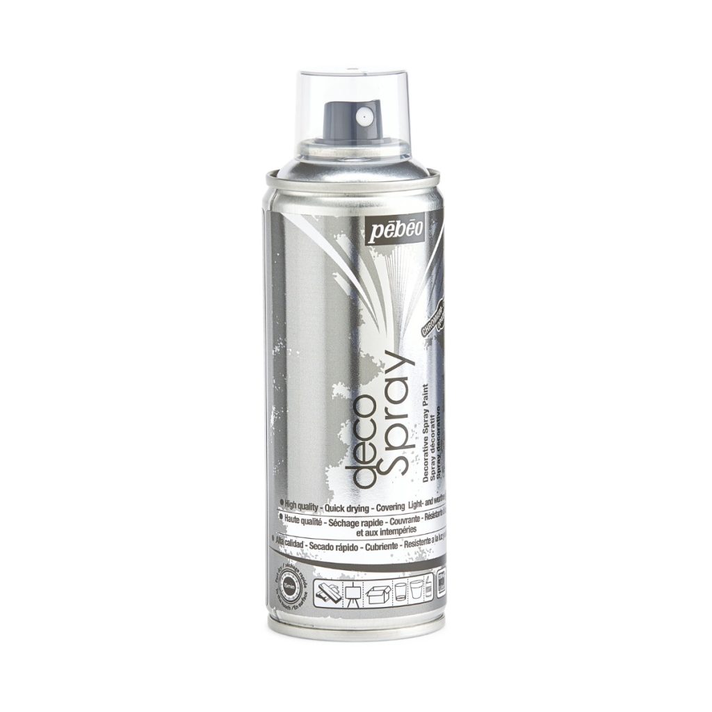 Pébéo Peinture Acrylique en Spray DECOSPRAY 200 ML CHROME ARGENT Vue de droite