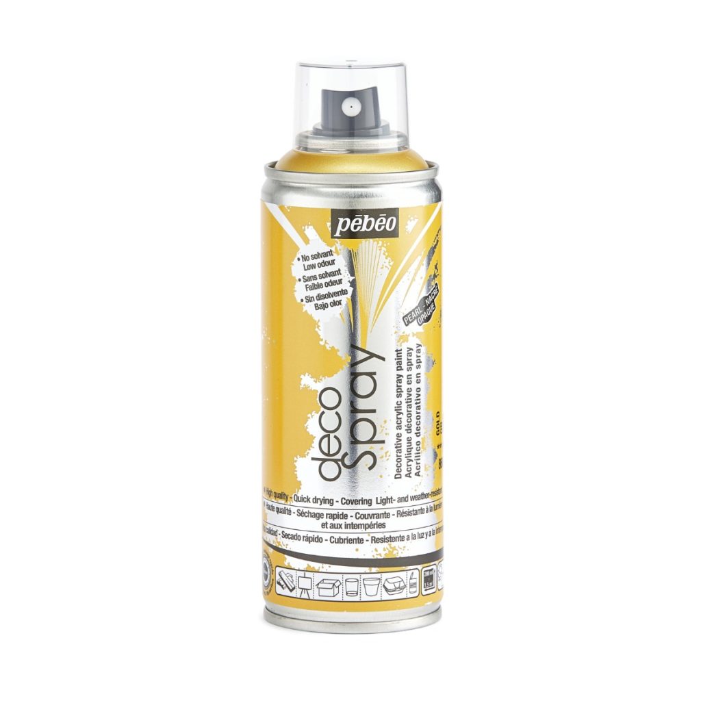 Pébéo Peinture Acrylique en Spray DECOSPRAY NACRÉ 200 ML OR Vue de face