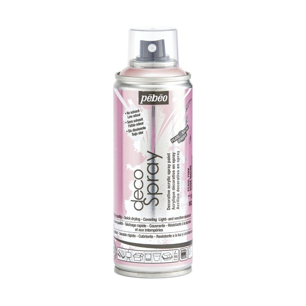 Pébéo Peinture Acrylique en Spray DECOSPRAY NACRÉ 200 ML ROSE NACRÉ Vue de face