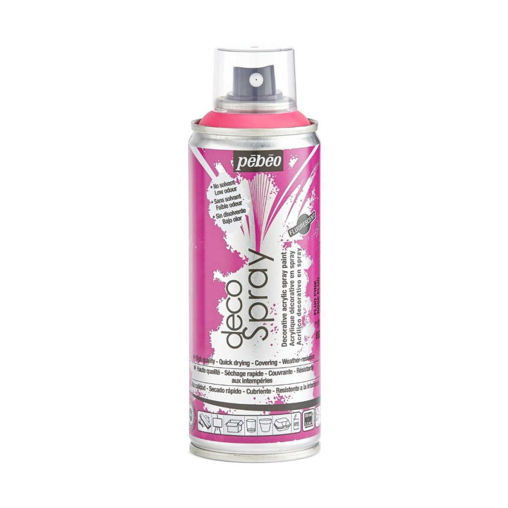 Pébéo Peinture Acrylique en Spray DECOSPRAY 200 ML ROSE FLUO Vue de face