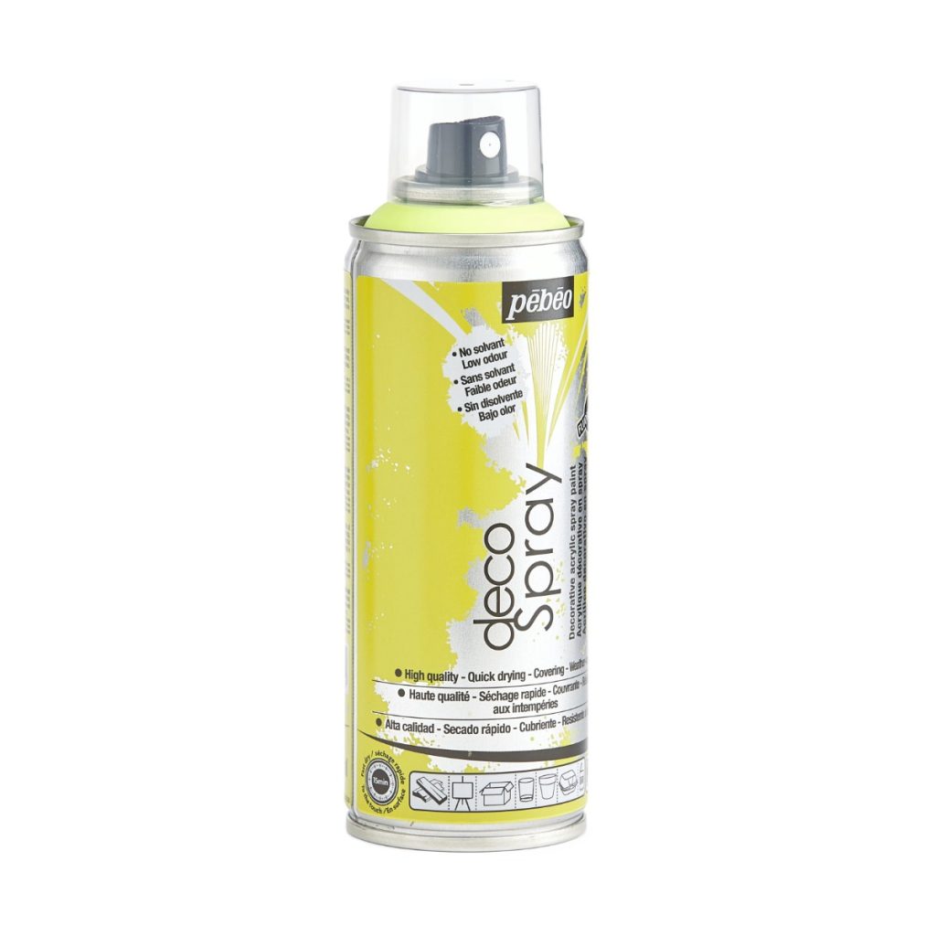 Pébéo Peinture Acrylique en Spray DECOSPRAY 200 ML JAUNE FLUO Vue de droite