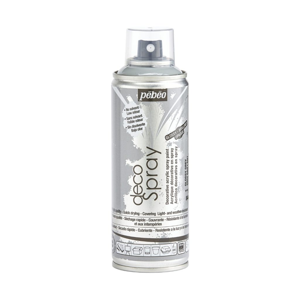 Pébéo Peinture Acrylique en Spray DECOSPRAY BRILLANT 200 ML BRILLANT GRIS Vue de face
