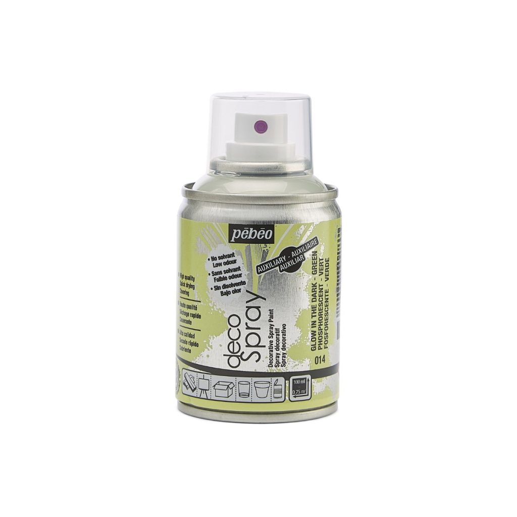 Pébéo Peinture Acrylique en Spray DECOSPRAY 100 ML PHOSPHORESCENT Vue de face