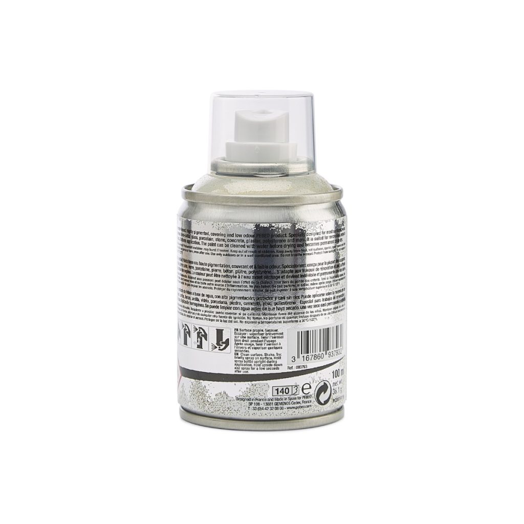 Pébéo Peinture Acrylique en Spray DECOSPRAY 100 ML OR PAILLETTE Vue de dos
