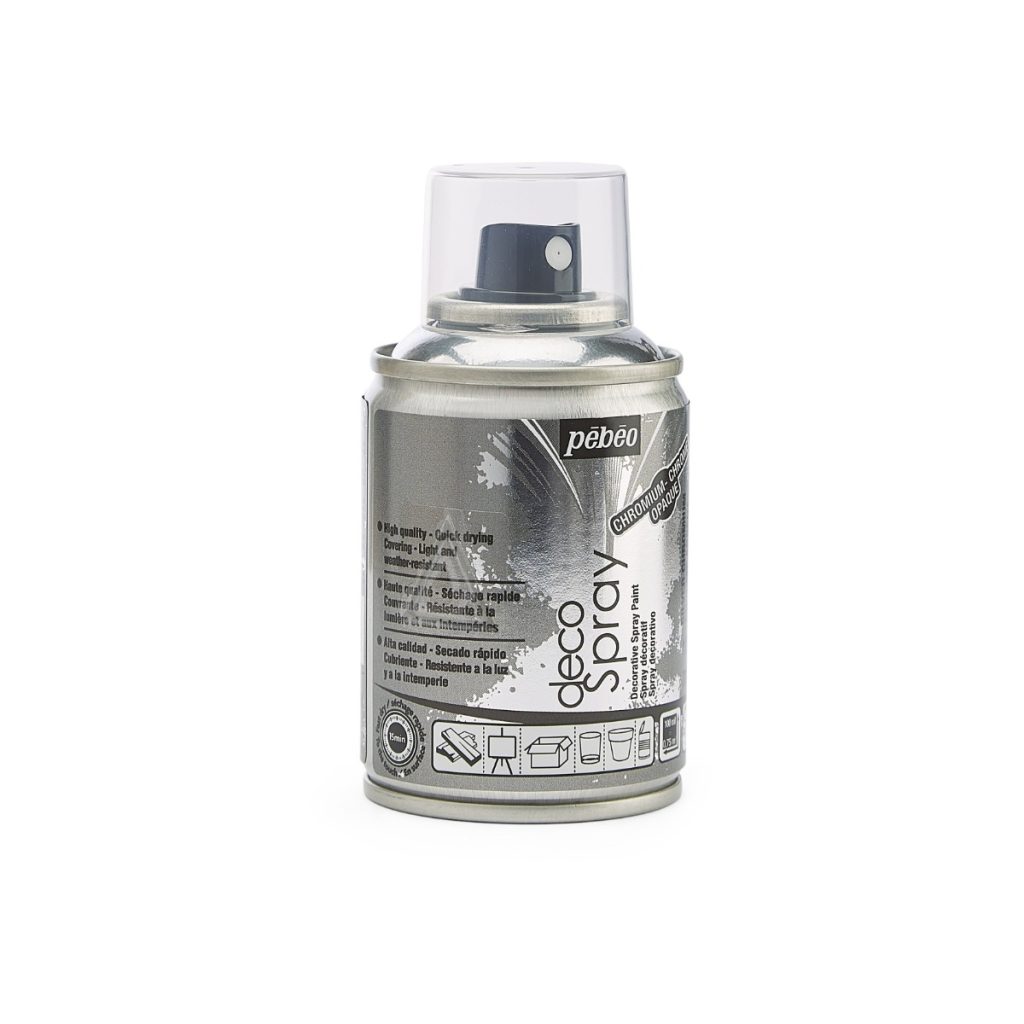 Pébéo Peinture Acrylique en Spray DECOSPRAY 100 ML CHROME ARGENT Vue de droite