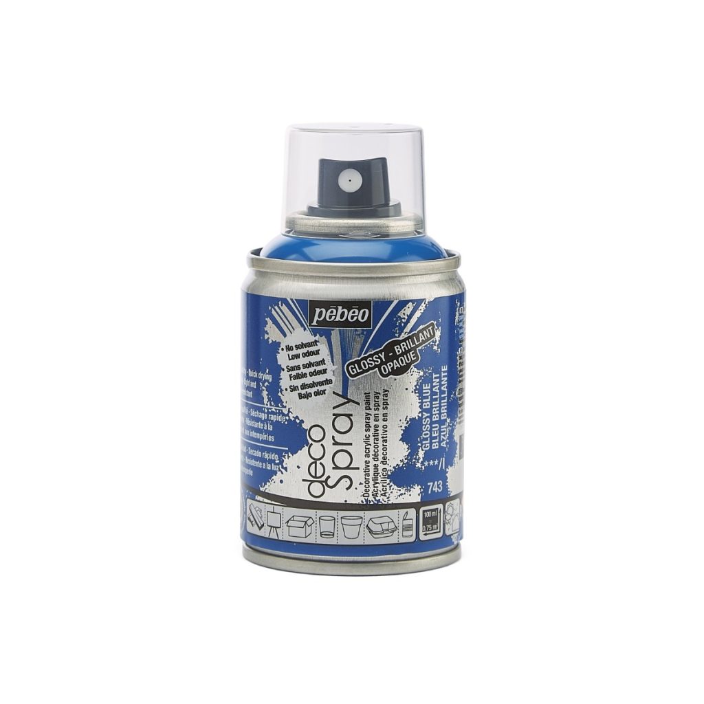 Pébéo Peinture Acrylique en Spray DECOSPRAY BRILLANT 100 ML BRILLANT BLEU Vue de face