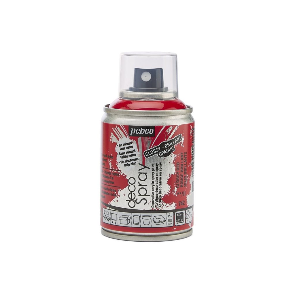 Pébéo Peinture Acrylique en Spray DECOSPRAY BRILLANT 100 ML BRILLANT ROUGE Vue de face