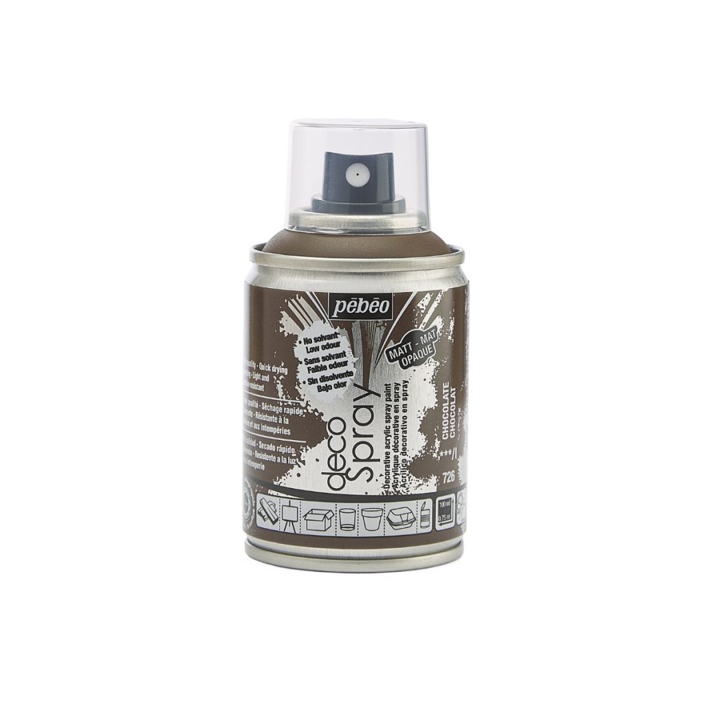 Pébéo Peinture Acrylique en Spray DECOSPRAY MAT 100 ML CHOCOLAT Vue de face