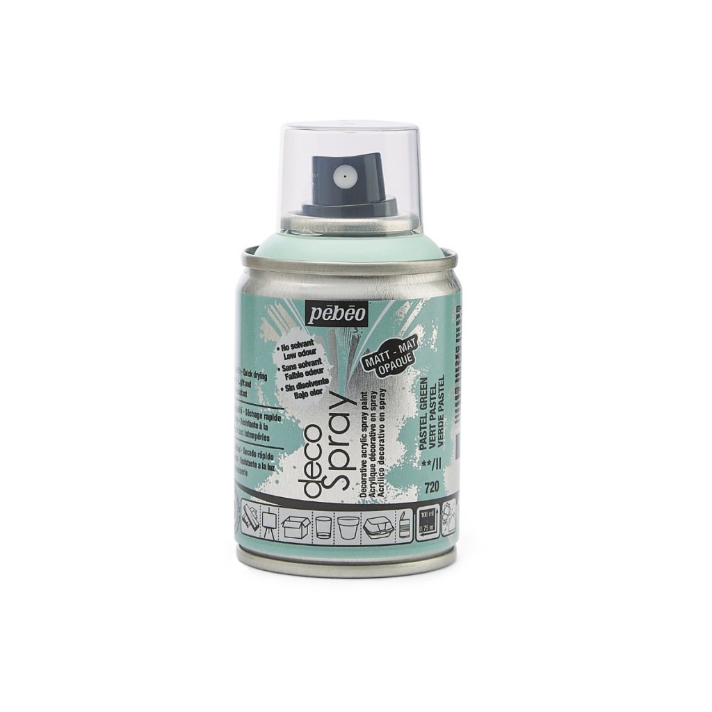 Pébéo Peinture Acrylique en Spray DECOSPRAY MAT 100 ML VERT PASTEL Vue de face