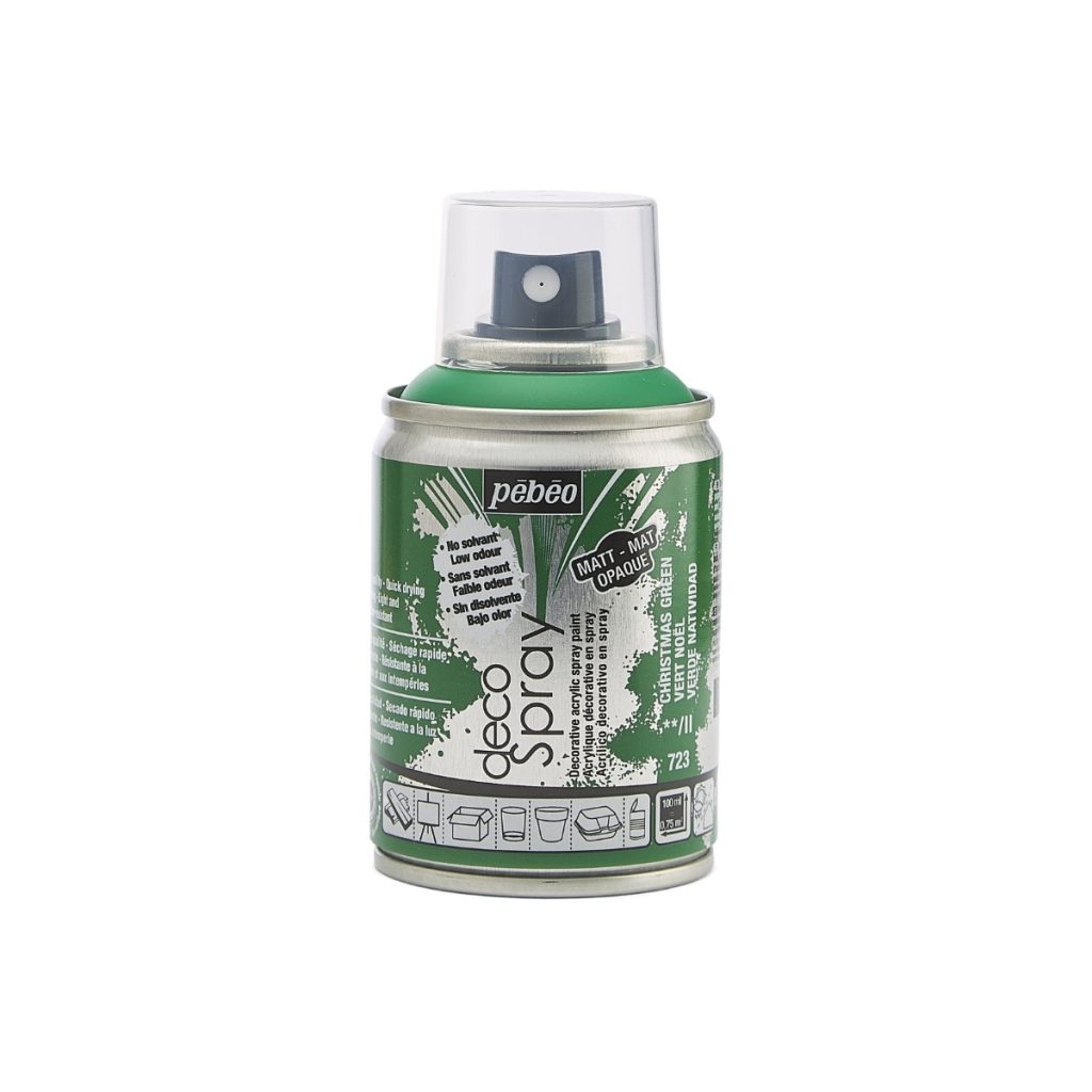 Pébéo Peinture Acrylique en Spray DECOSPRAY MAT 100 ML VERT NOËL Vue de face