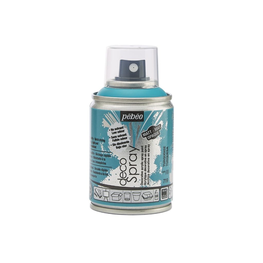 Pébéo Peinture Acrylique en Spray DECOSPRAY MAT 100 ML TURQUOISE Vue de face