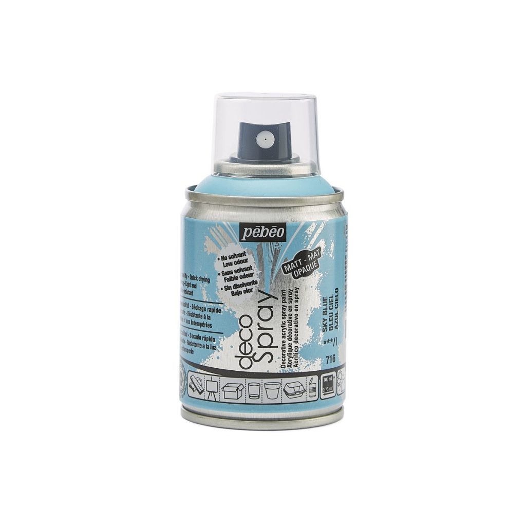 Pébéo Peinture Acrylique en Spray DECOSPRAY MAT 100 ML BLEU CIEL Vue de face