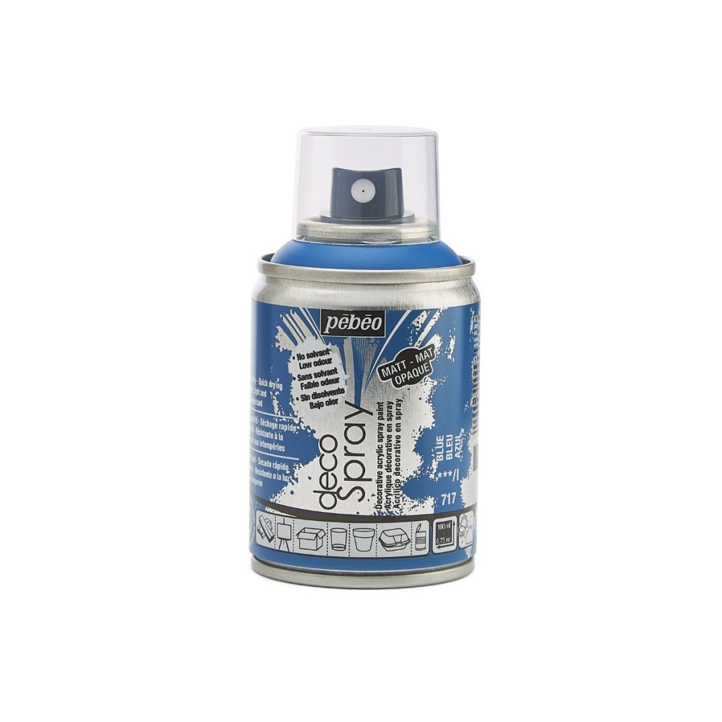 Pébéo Peinture Acrylique en Spray DECOSPRAY MAT 100 ML BLEU Vue de face