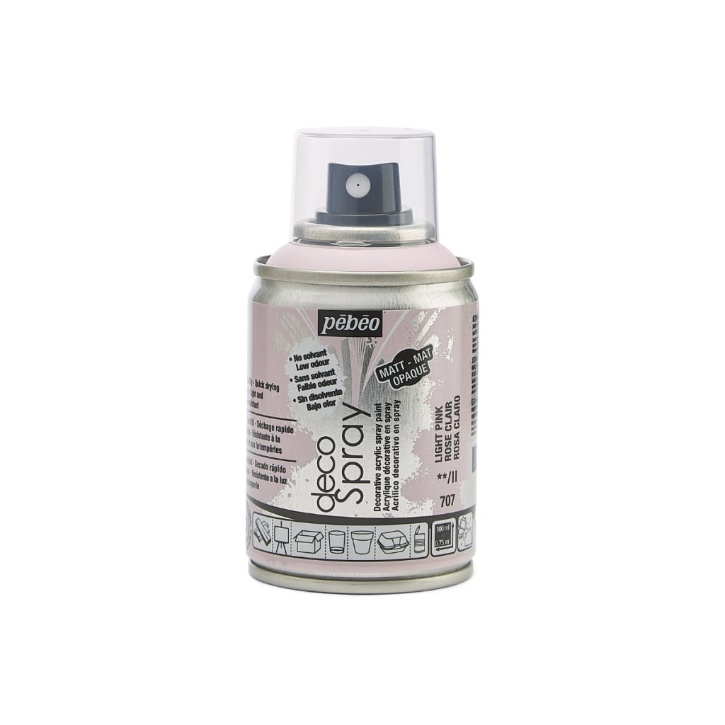 Pébéo Peinture Acrylique en Spray DECOSPRAY MAT 100 ML ROSE CLAIR Vue de face