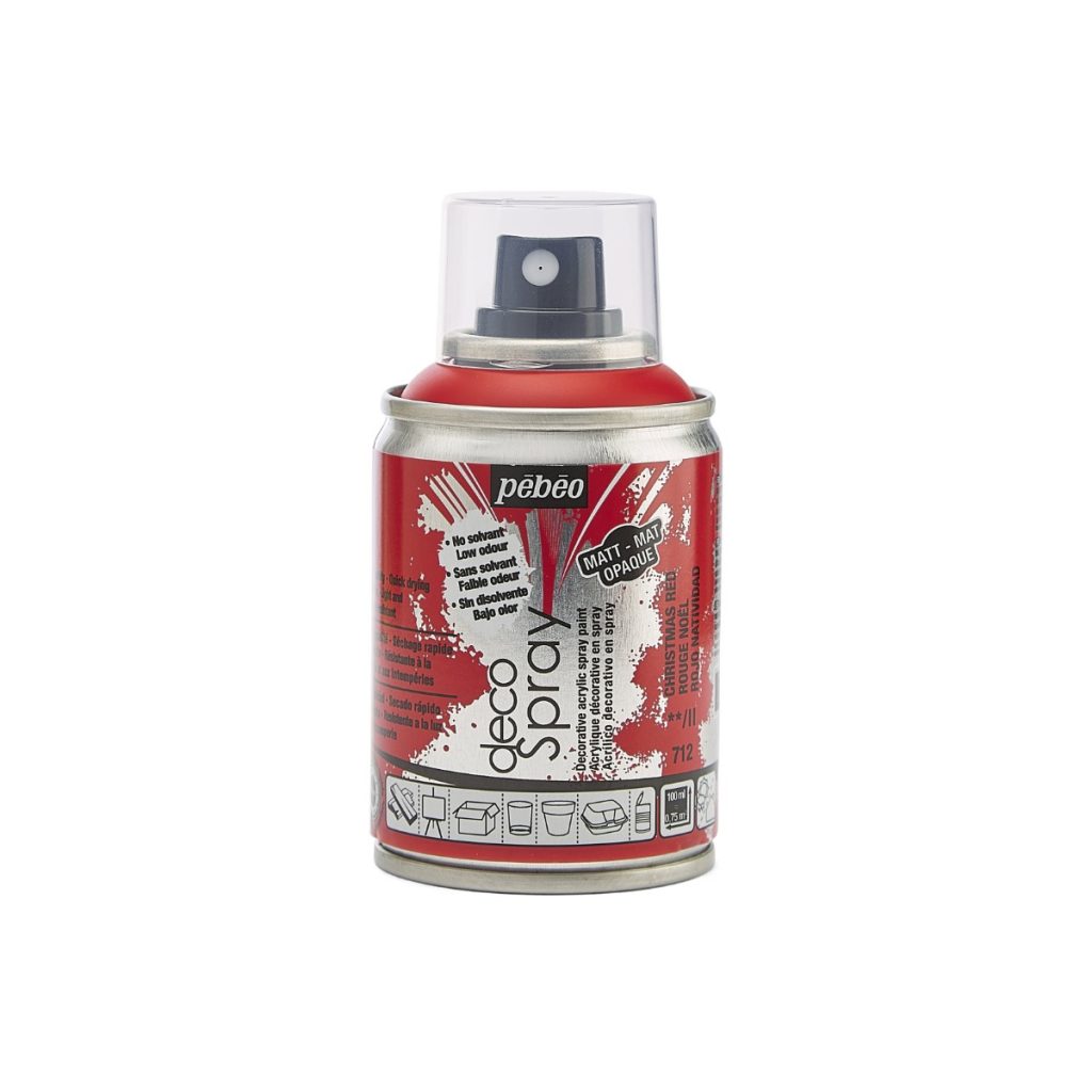 Pébéo Peinture Acrylique en Spray DECOSPRAY MAT 100 ML ROUGE NOËL Vue de face