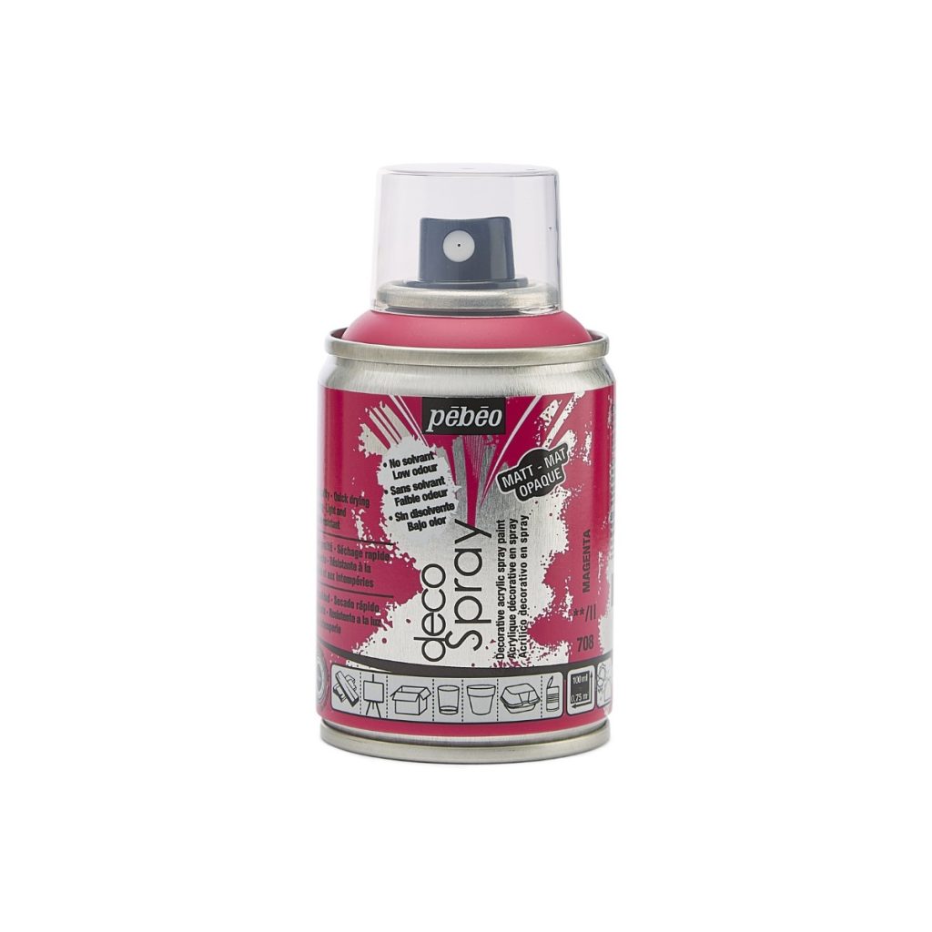 Pébéo Peinture Acrylique en Spray DECOSPRAY MAT 100 ML MAGENTA Vue de face