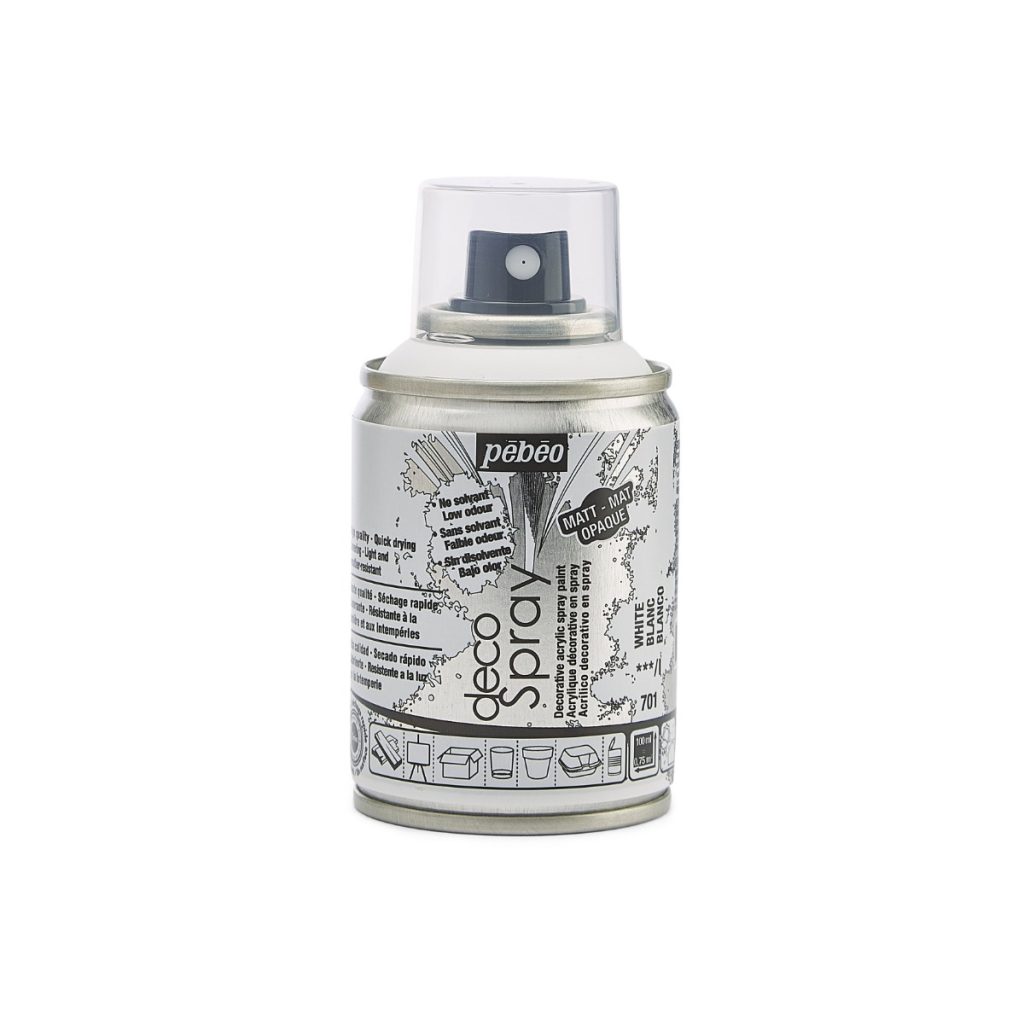 Pébéo Peinture Acrylique en Spray DECOSPRAY MAT 100 ML BLANC Vue de face