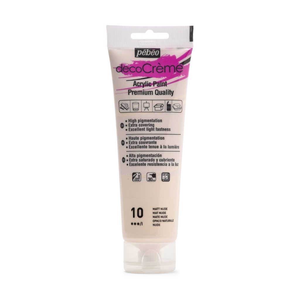 Pébéo Peinture Acrylique Décorative DECOCRÈME 120 ML NUDE Vue de face