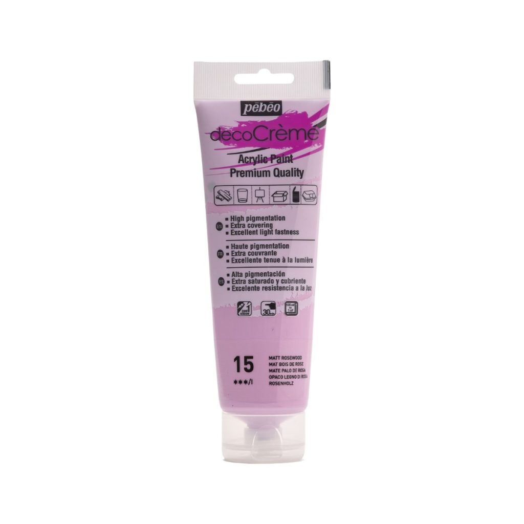 Pébéo Peinture Acrylique Décorative DECOCRÈME 120 ML BOIS DE ROSE Vue de face