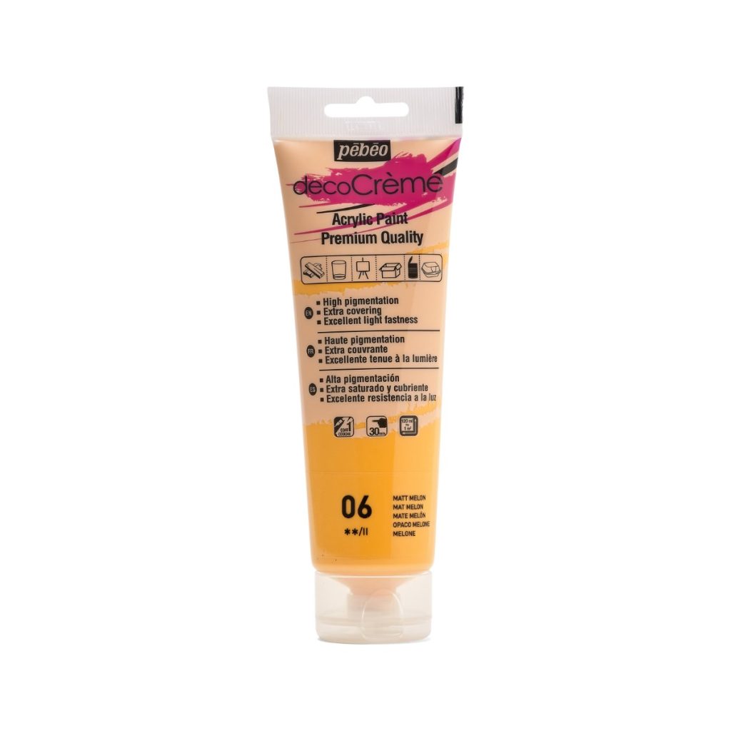 Pébéo Peinture Acrylique Décorative DECOCRÈME 120 ML MELON Vue de face