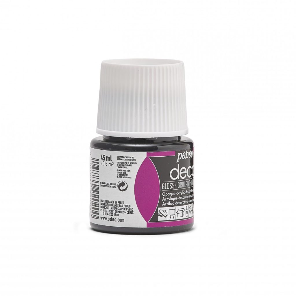 Pébéo Peinture Acrylique Décorative DECO BRILLANT 45 ML NOIR Vue de droite