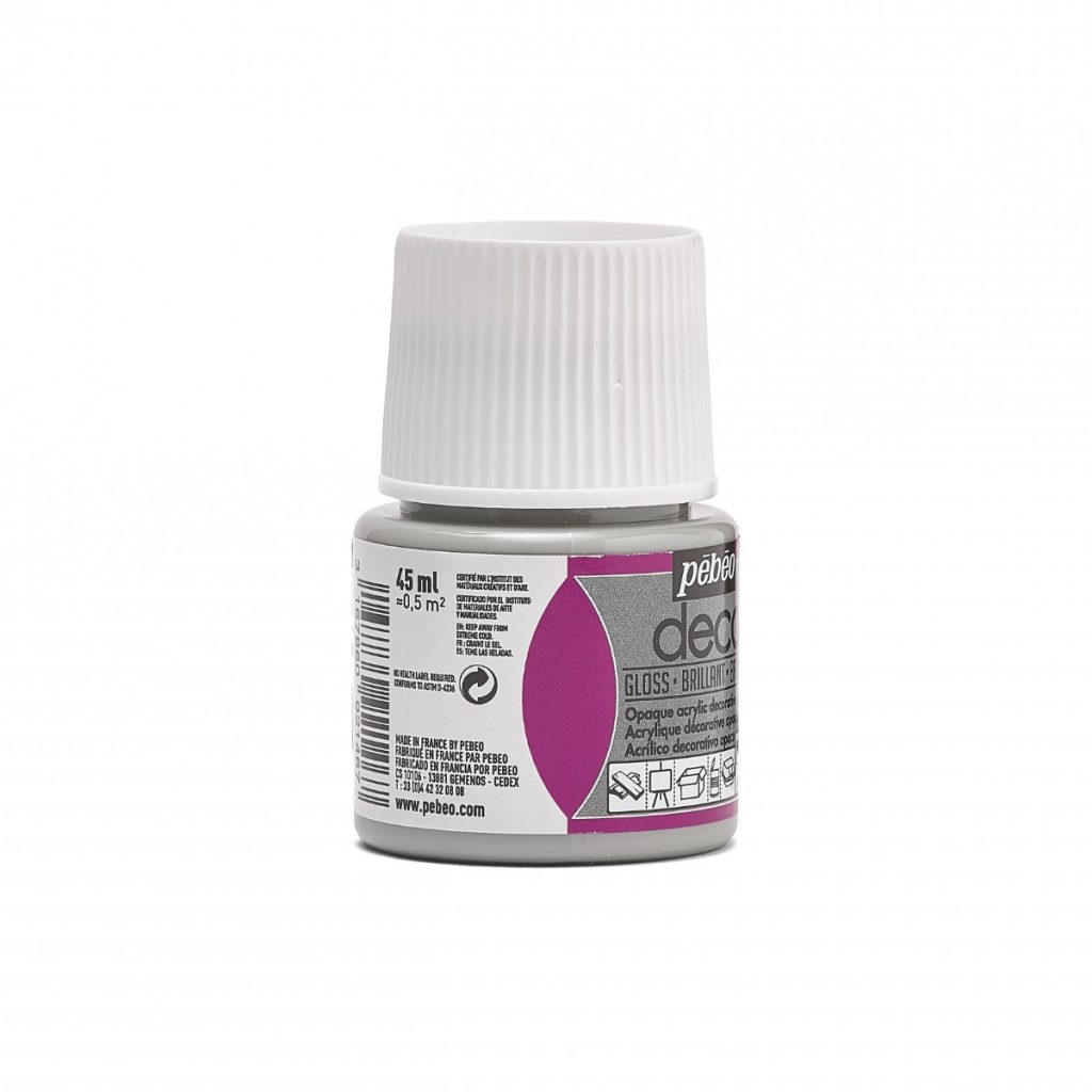 Pébéo Peinture Acrylique Décorative DECO BRILLANT 45 ML GRIS MOYEN Vue de droite