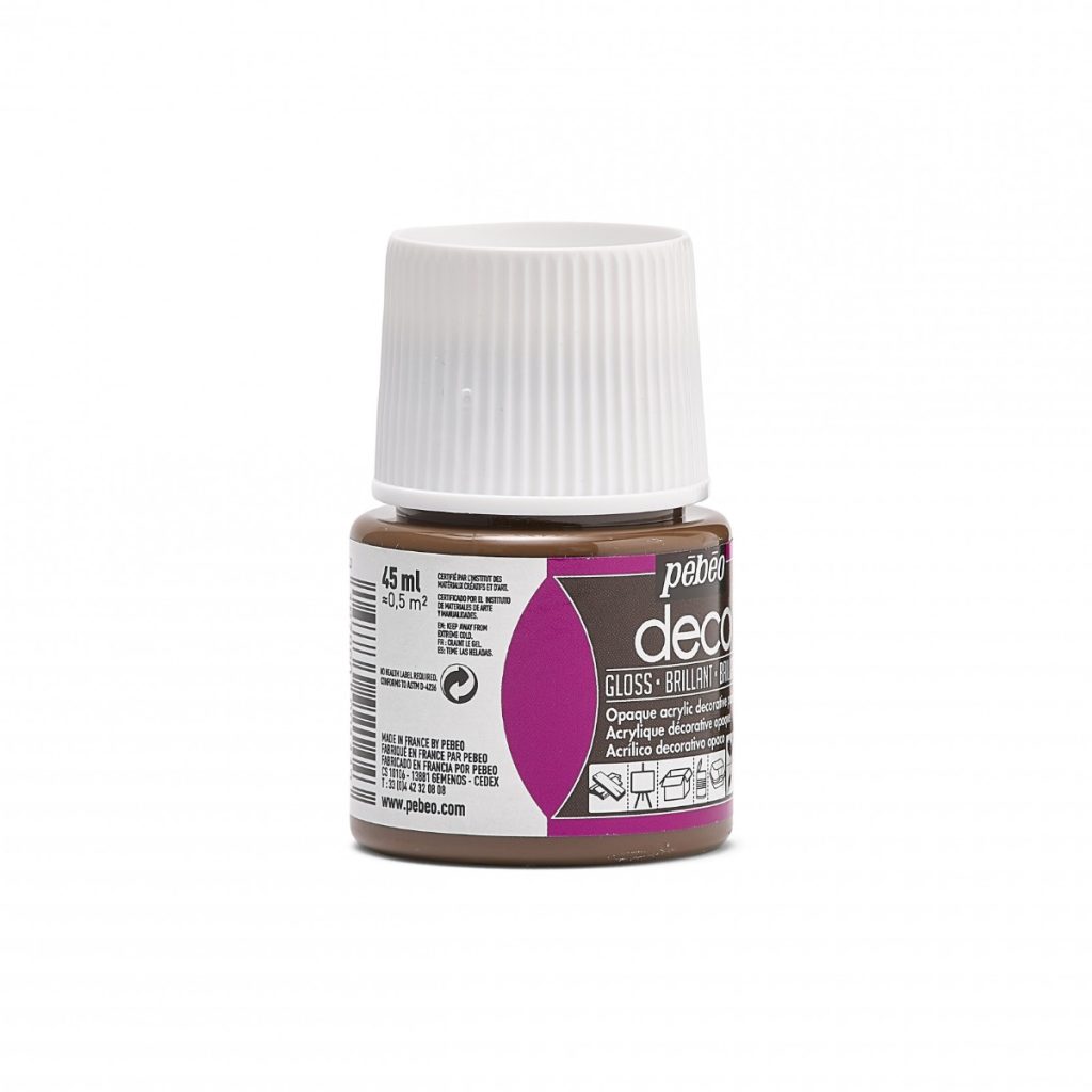 Pébéo Peinture Acrylique Décorative DECO BRILLANT 45 ML CHOCOLAT Vue de droite