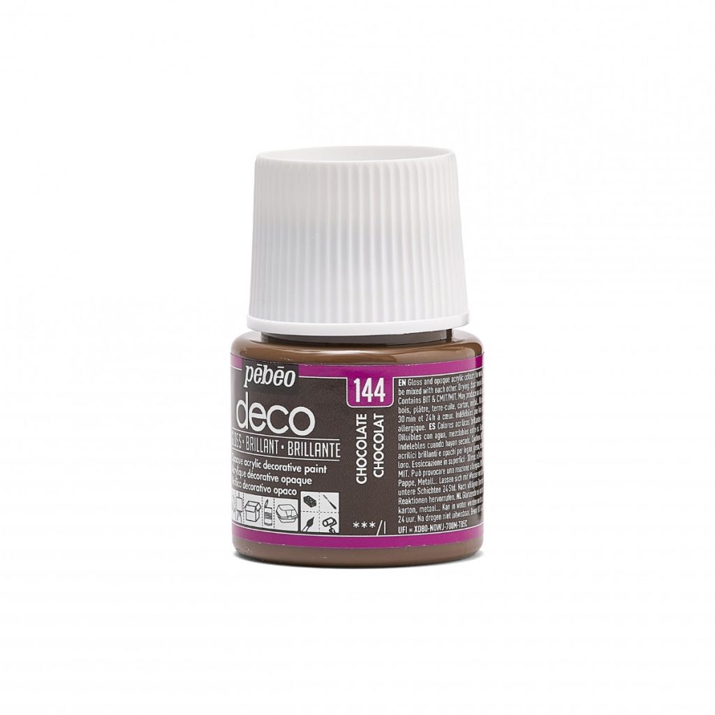 Pébéo Peinture Acrylique Décorative DECO BRILLANT 45 ML CHOCOLAT Vue de gauche