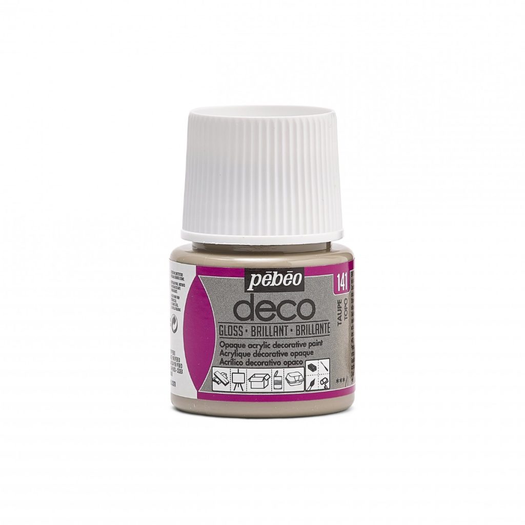 Pébéo Peinture Acrylique Décorative DECO BRILLANT 45 ML TAUPE Vue de face