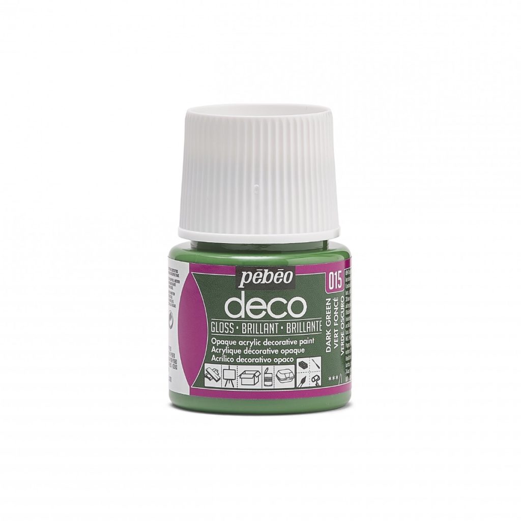 Pébéo Peinture Acrylique Décorative DECO BRILLANT 45 ML VERT FONCE Vue de face