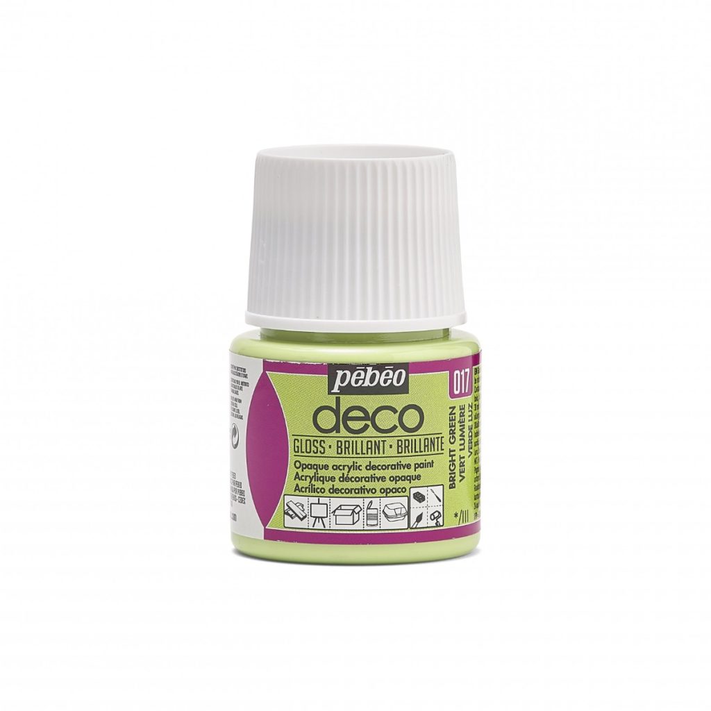 Pébéo Peinture Acrylique Décorative DECO BRILLANT 45 ML VERT LUMIÈRE Vue de face