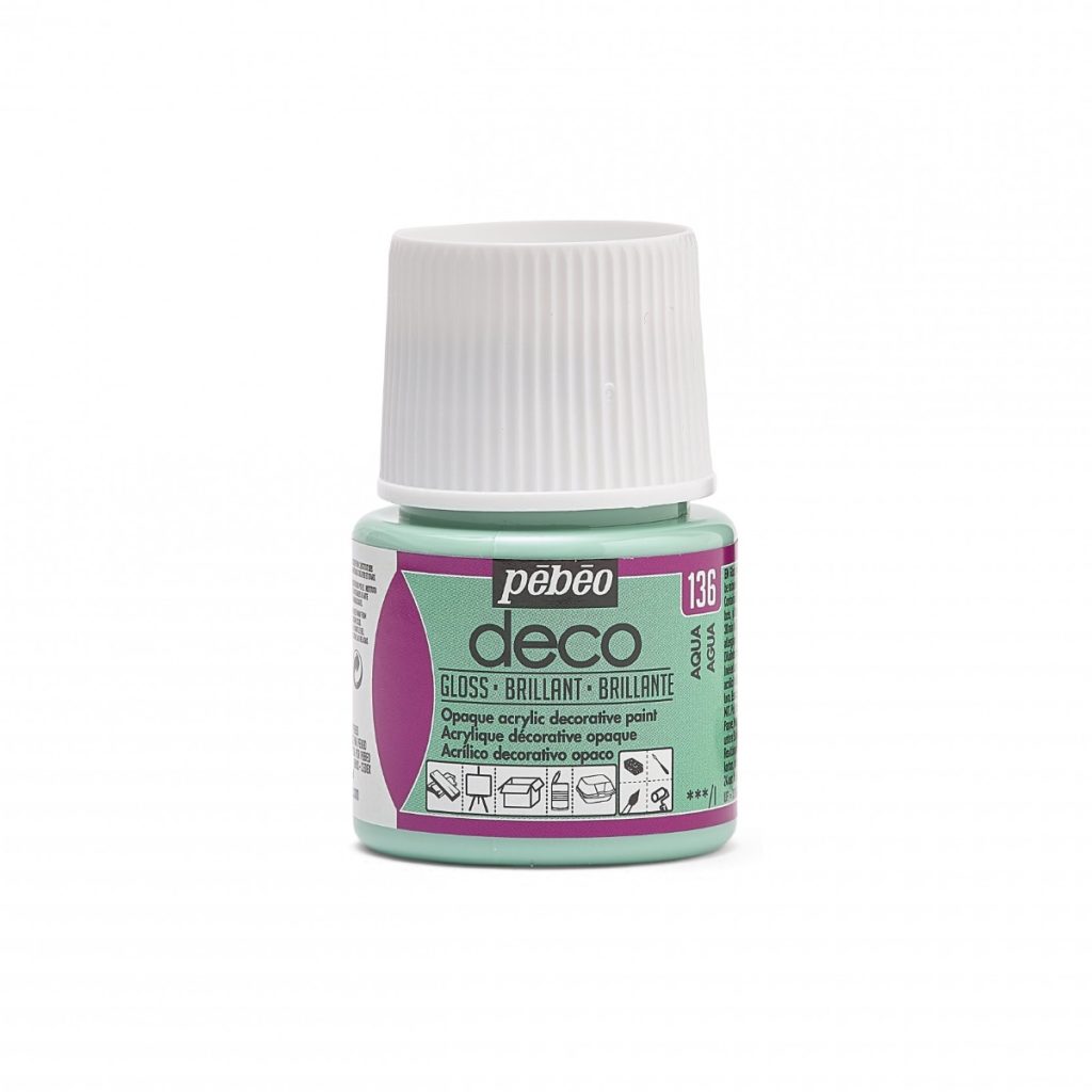 Pébéo Peinture Acrylique Décorative DECO BRILLANT 45 ML AQUA Vue de face