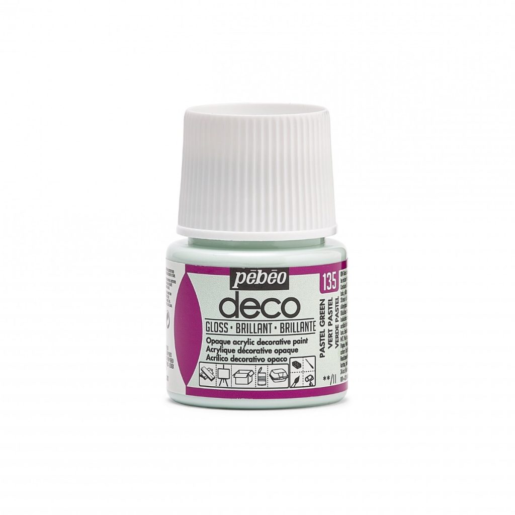 Pébéo Peinture Acrylique Décorative DECO BRILLANT 45 ML VERT PASTEL Vue de face