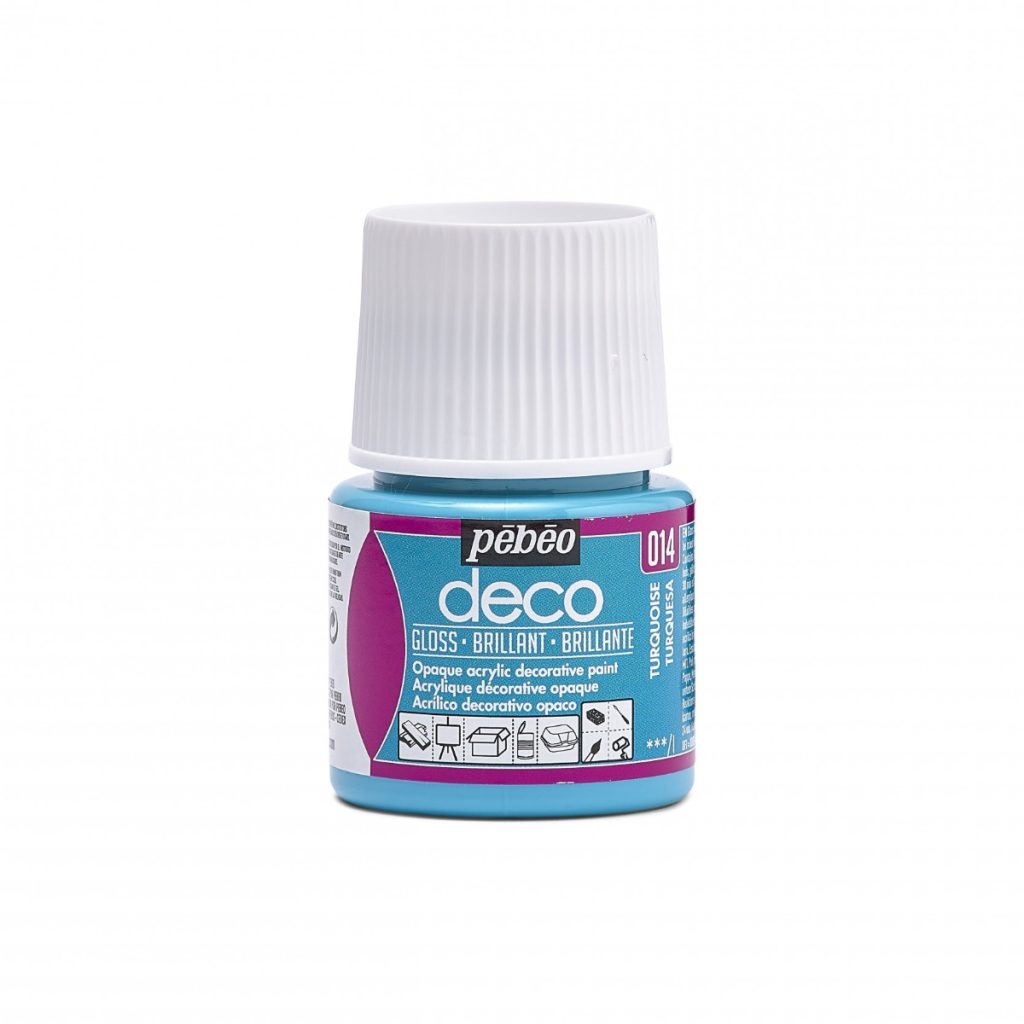 Pébéo Peinture Acrylique Décorative DECO BRILLANT 45 ML TURQUOISE Vue de face