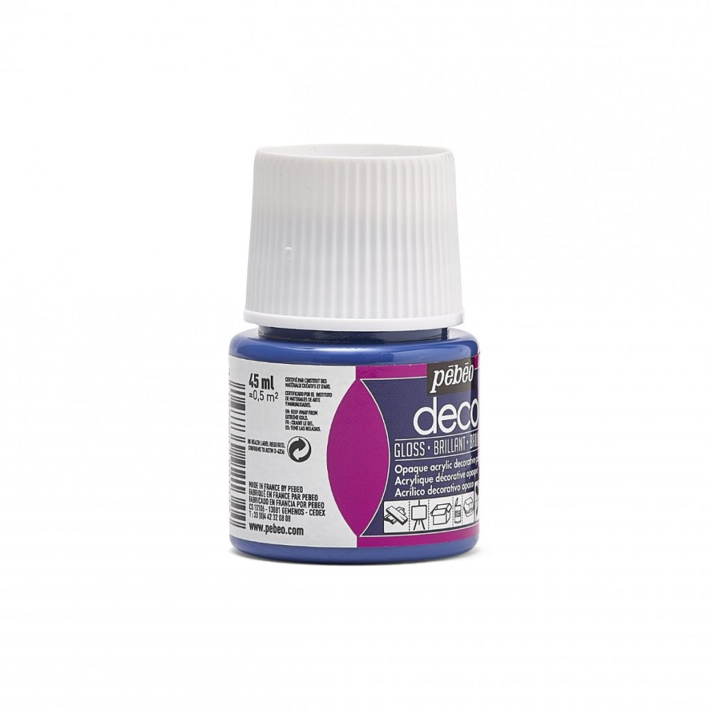 Pébéo Peinture Acrylique Décorative DECO BRILLANT 45 ML BLEU FONCE Vue de droite