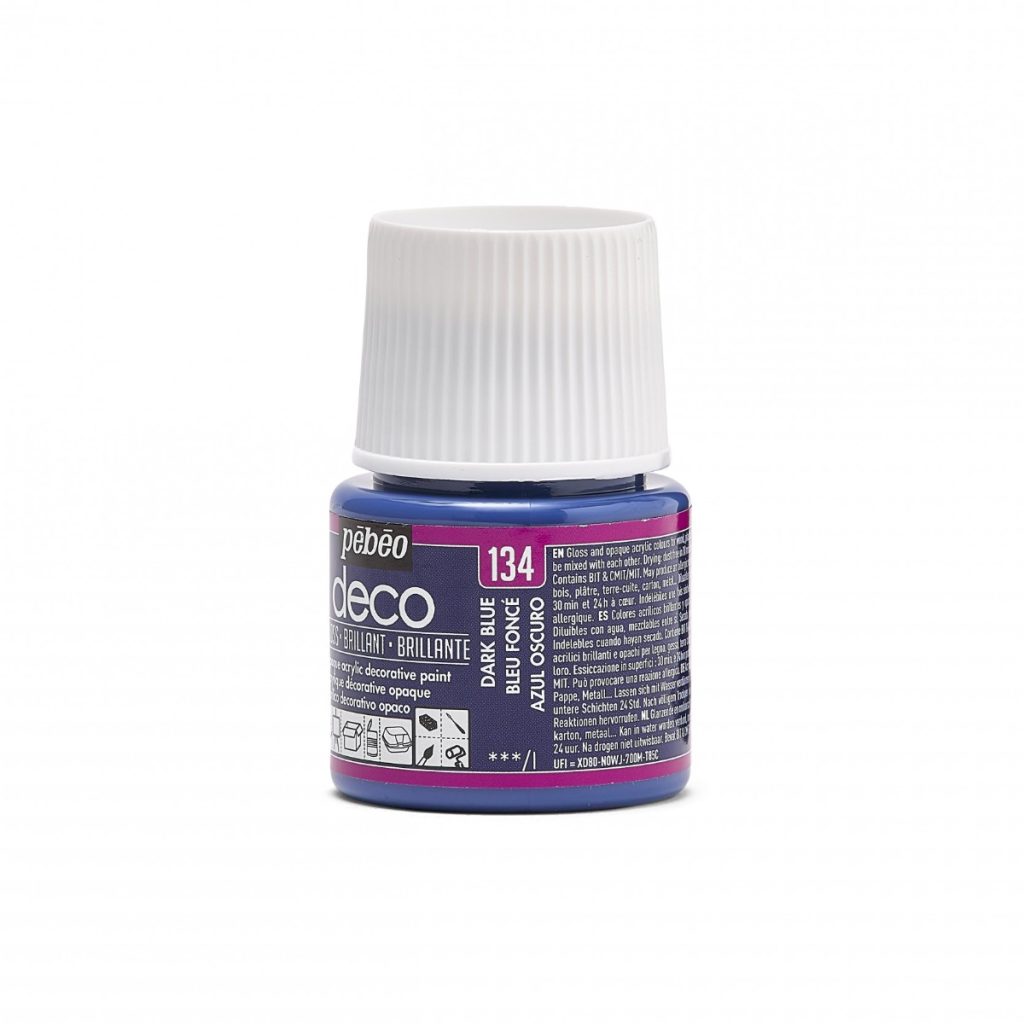 Pébéo Peinture Acrylique Décorative DECO BRILLANT 45 ML BLEU FONCE Vue de gauche