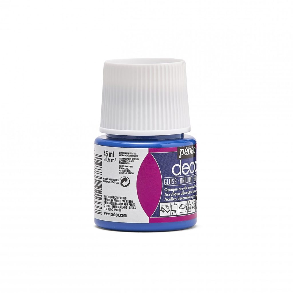 Pébéo Peinture Acrylique Décorative DECO BRILLANT 45 ML OUTREMER Vue de droite
