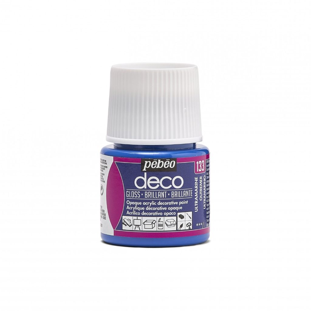Pébéo Peinture Acrylique Décorative DECO BRILLANT 45 ML OUTREMER Vue de face