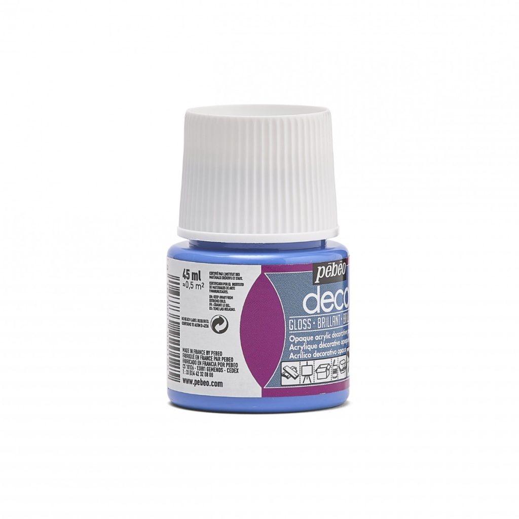 Pébéo Peinture Acrylique Décorative DECO BRILLANT 45 ML BLEU MOYEN Vue de droite
